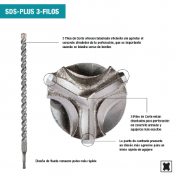 BROCA SDS PLUS NEMESIS II 3/8 X 12-1/4 PULG. ALTO DESEMPEÑO B59499